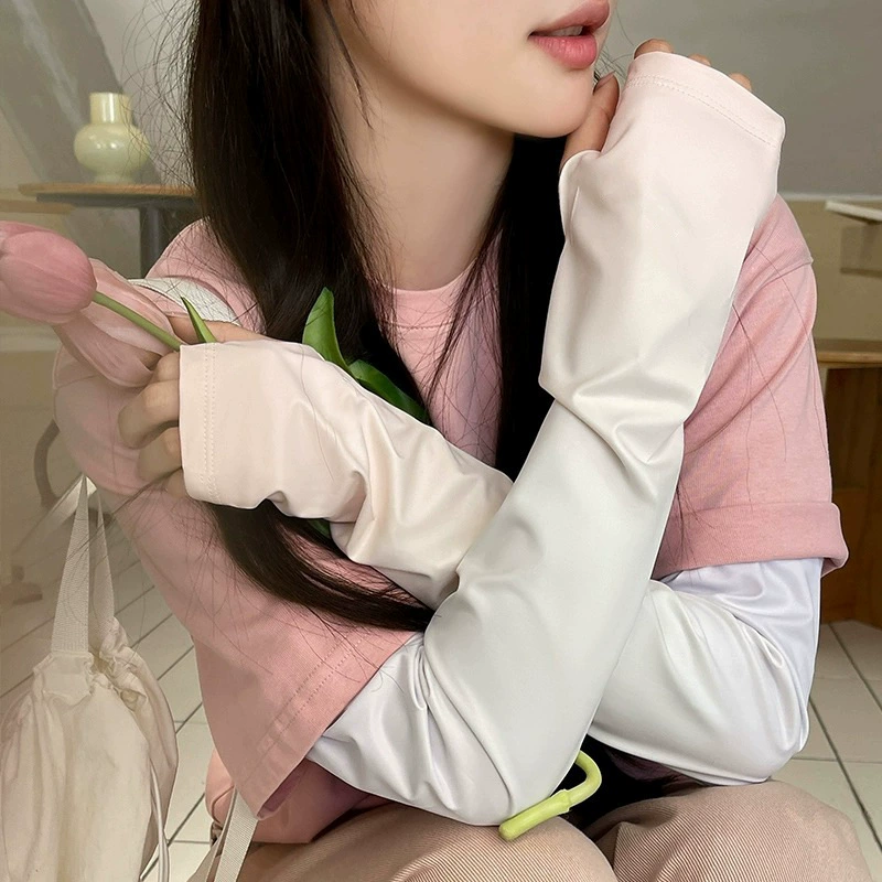 Silk sleeves, travel set for cycling, light and thin breathable protection sleeve, gradient, sun protection, UV protection, loose fit