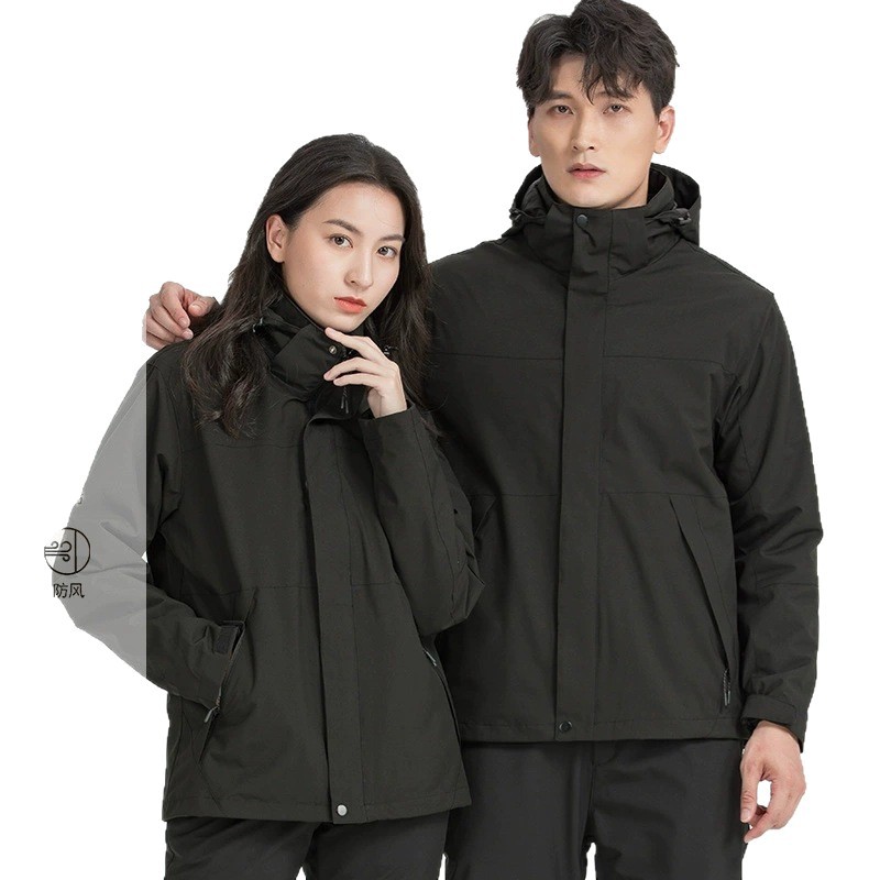 Grupo de compra personalizado DuPont cuatro cargas al aire libre hombre y mujer caliente desmontable 3 - en - 1 chaqueta logo personalizado