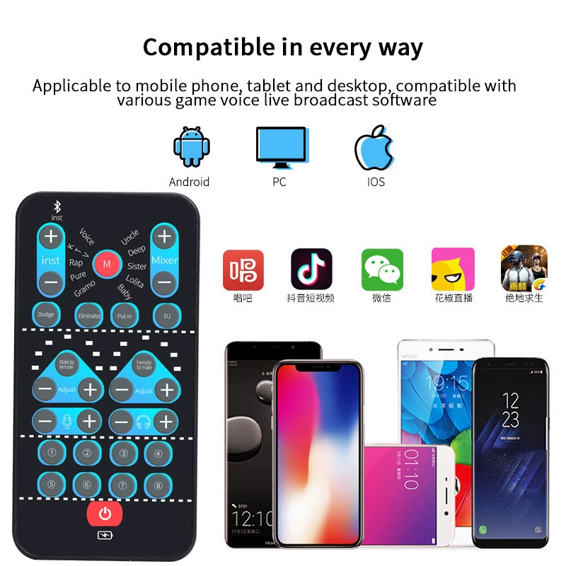 Мини‑звук карта для караоке Anchor, запись, Bluetooth, голосовой модулятор, для киберспорта, мобильных телефонов и компьютеров