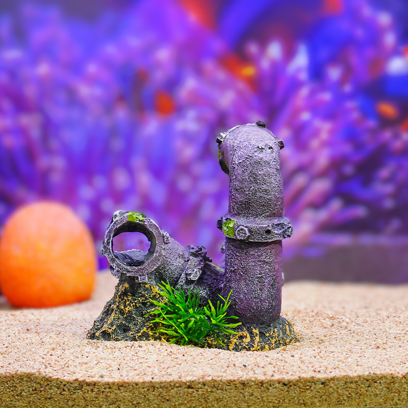 Celebridades de Internet estilo explosivo tubería de aguas residuales gastadas decoración pecera paisajismo pescado camarones evitación cueva decoración de acuario venta al por mayor transfronteriza