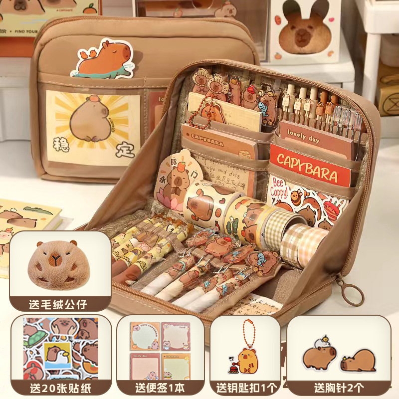 Estuche para lápices de panda de 12 capas, bolsa de papelería de gran capacidad, estuche de lápices de alta calidad para estudiantes de secundaria.