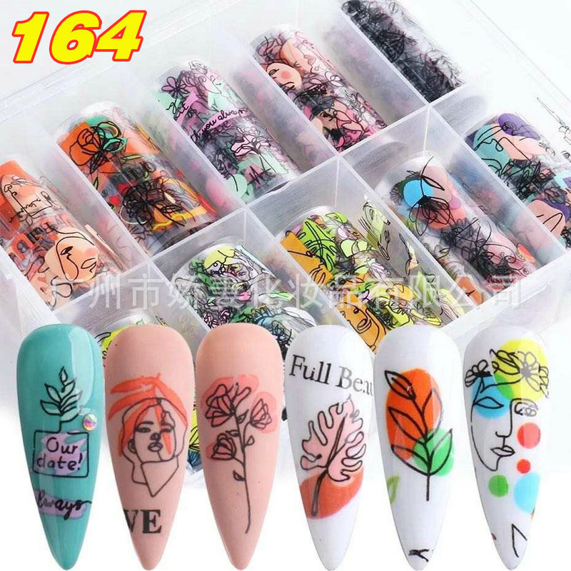 164 nail stickers color hand-painted sketch flowers solid color hollow nail stickers jewelry abstract face starry sky paper 164 nail stickers color hand-painted sketch flowers solid color hollow nail stickers jewelry abstract face starry sky paper