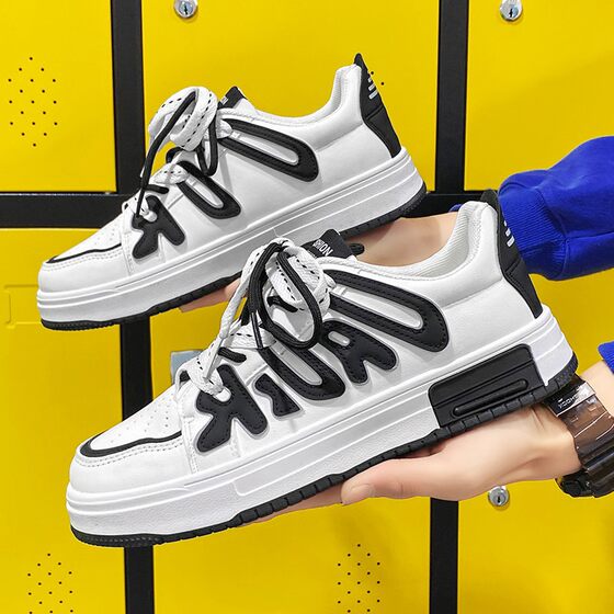 Spring Men's Shoes New Breathable Trendy All-match Hong Kong Style Casual Flat Shoes Youth Shoes Sports White Trendy Shoes