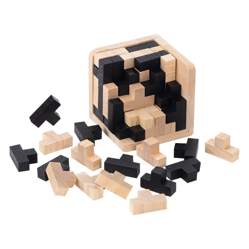 De madera de Tetris rompecabezas para adultos descompresión juguete 54T montado cubo mágico Luban Kong Ming desbloquear