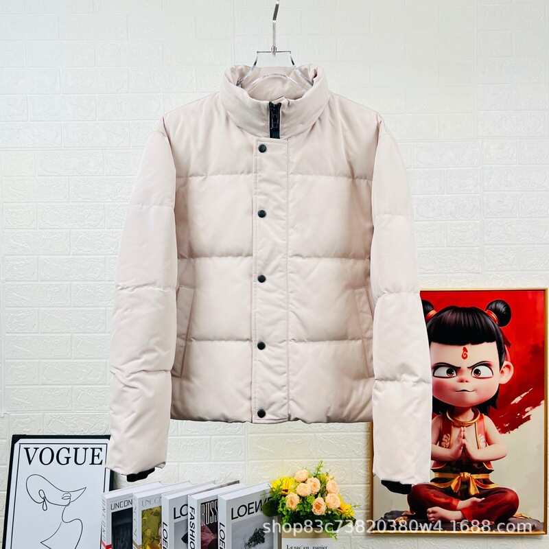 Canada Goose down jacket, same style as the Bayview Parka, with a stand-up collar, unisex, and designed as a couple's outfit, model 3833MB