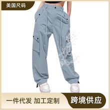 定制加工防水女童工装裤亚马逊外贸时尚女童户外休闲阔腿裤
