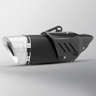 CBR650 Z900 R3 R6 | Motorcycle exhaust pipe - black-white-head-imitation-carbon-cover