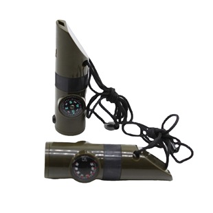 Outdoor 7-in-1 multifunctional whistle survival whistle life-saving whistle with LED light thermometer Compass 7-in-1