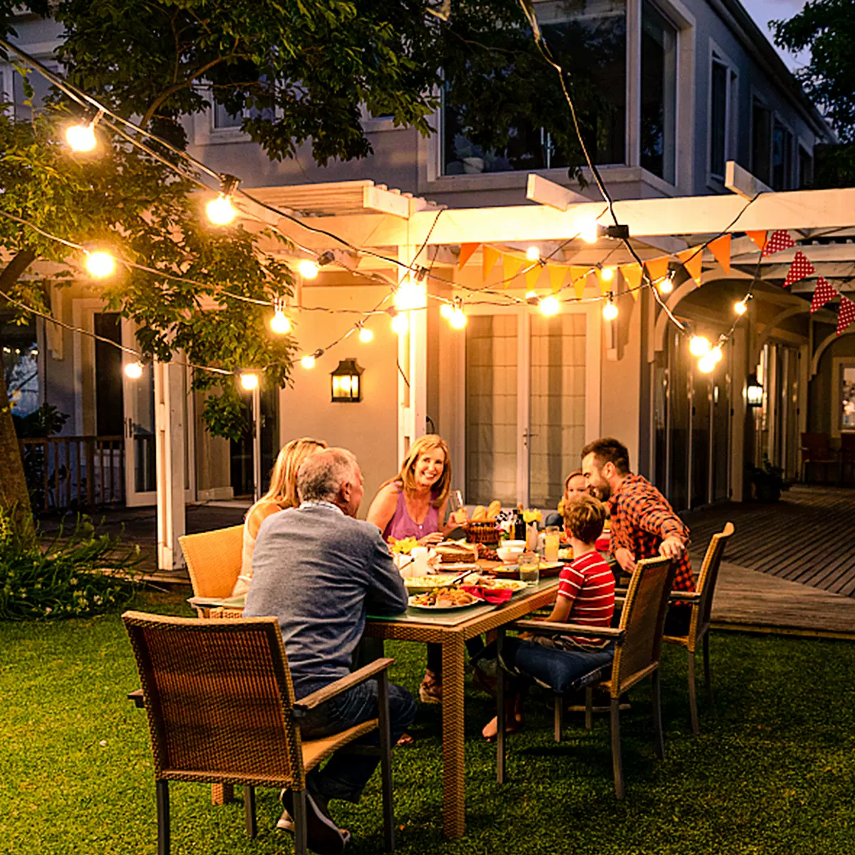 亚马逊G40灯串太阳能气泡球彩灯串户外水滴圆球圣诞完庭院装饰灯