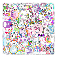 Wholesale unicorn doodle stickers for balance bikes, cars, mobile phones, computers, and water bottles, 100 sheets