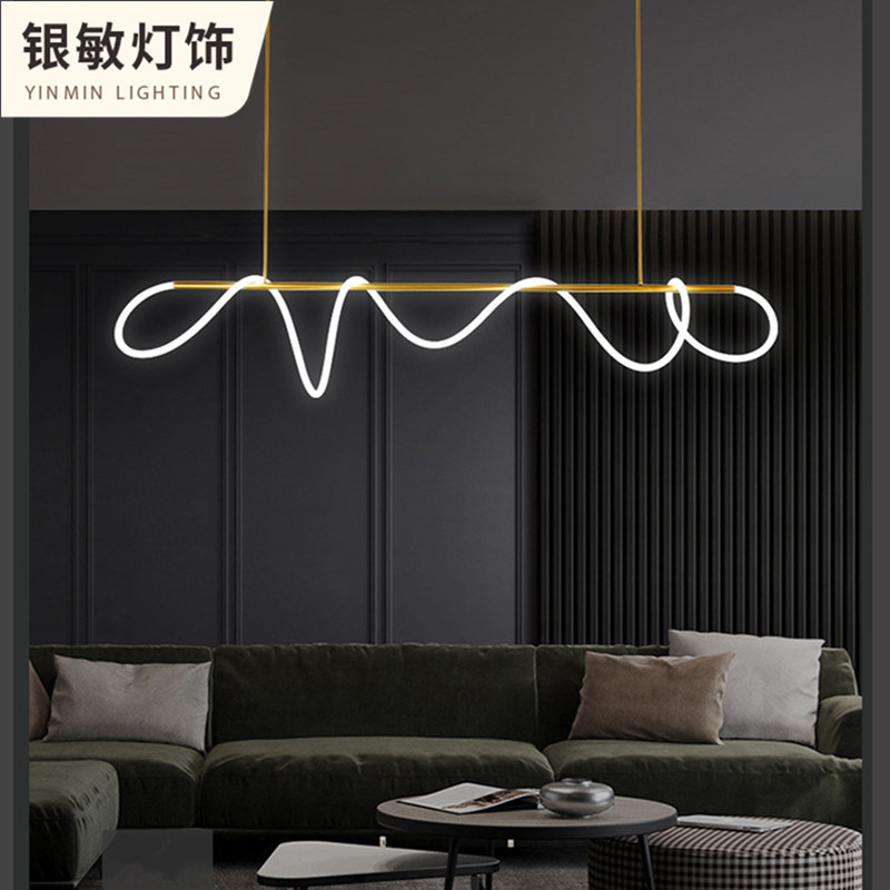 Lámpara de mesa de comedor moderna de diseño flexible, lámpara colgante personalizada para comedor, lámpara de barra de silicona de estilo minimalista, estilo minimalista.