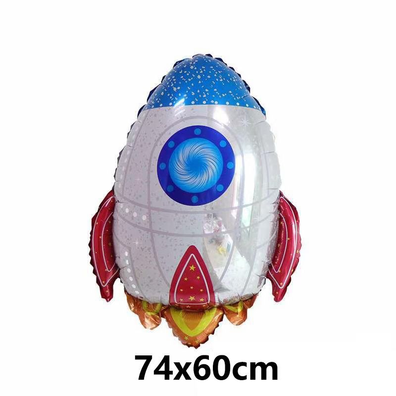 Serie espacial globo de película de aluminio cohete astronauta robot niño bebé cumpleaños fiesta decoración globo