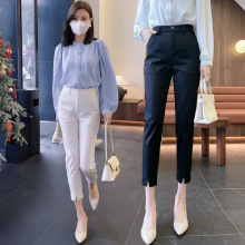 黑色西装裤女2024春秋小脚小个子休闲九分西裤夏薄款八分职业裤子
