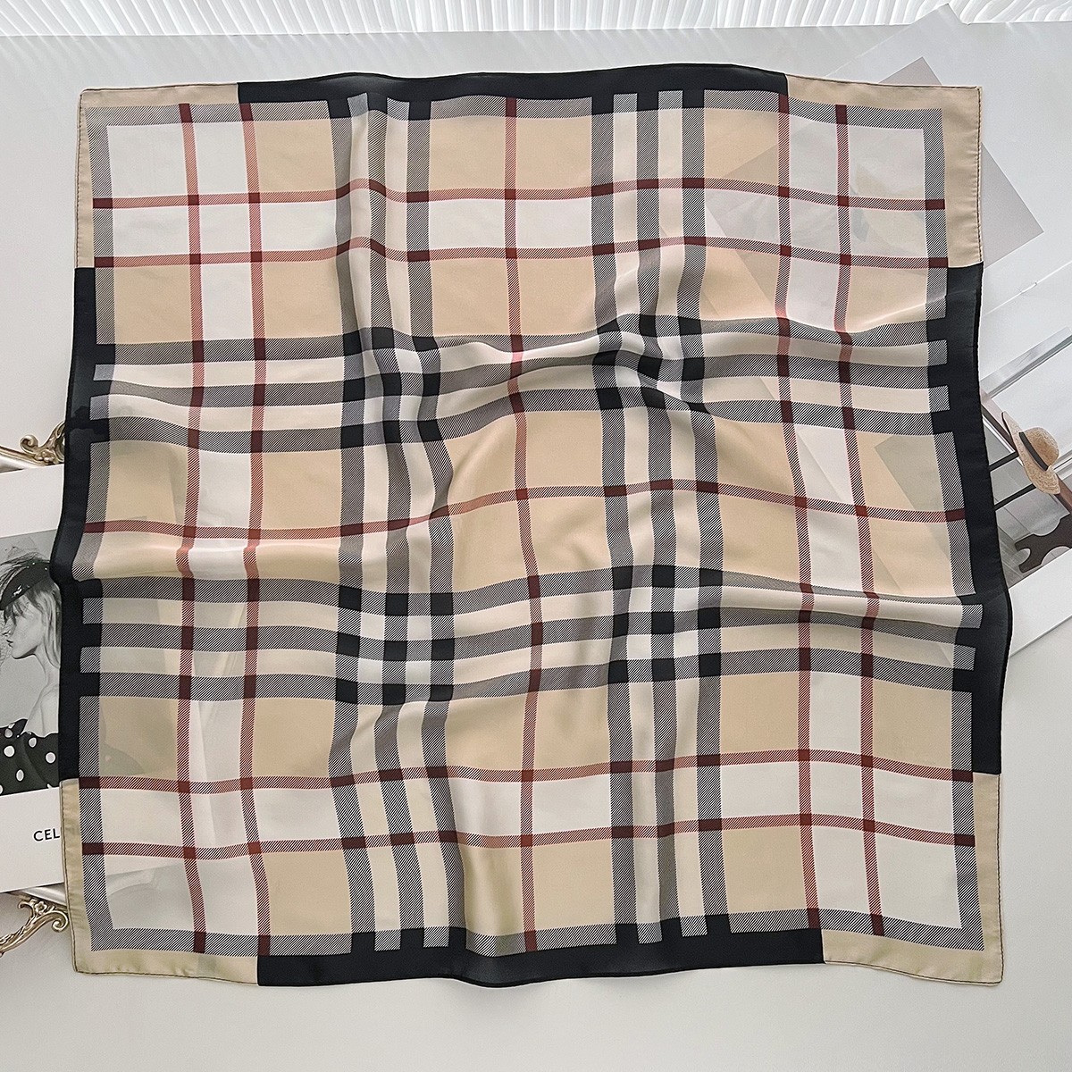 F1-A2A70043-1#격자 무늬 카키색