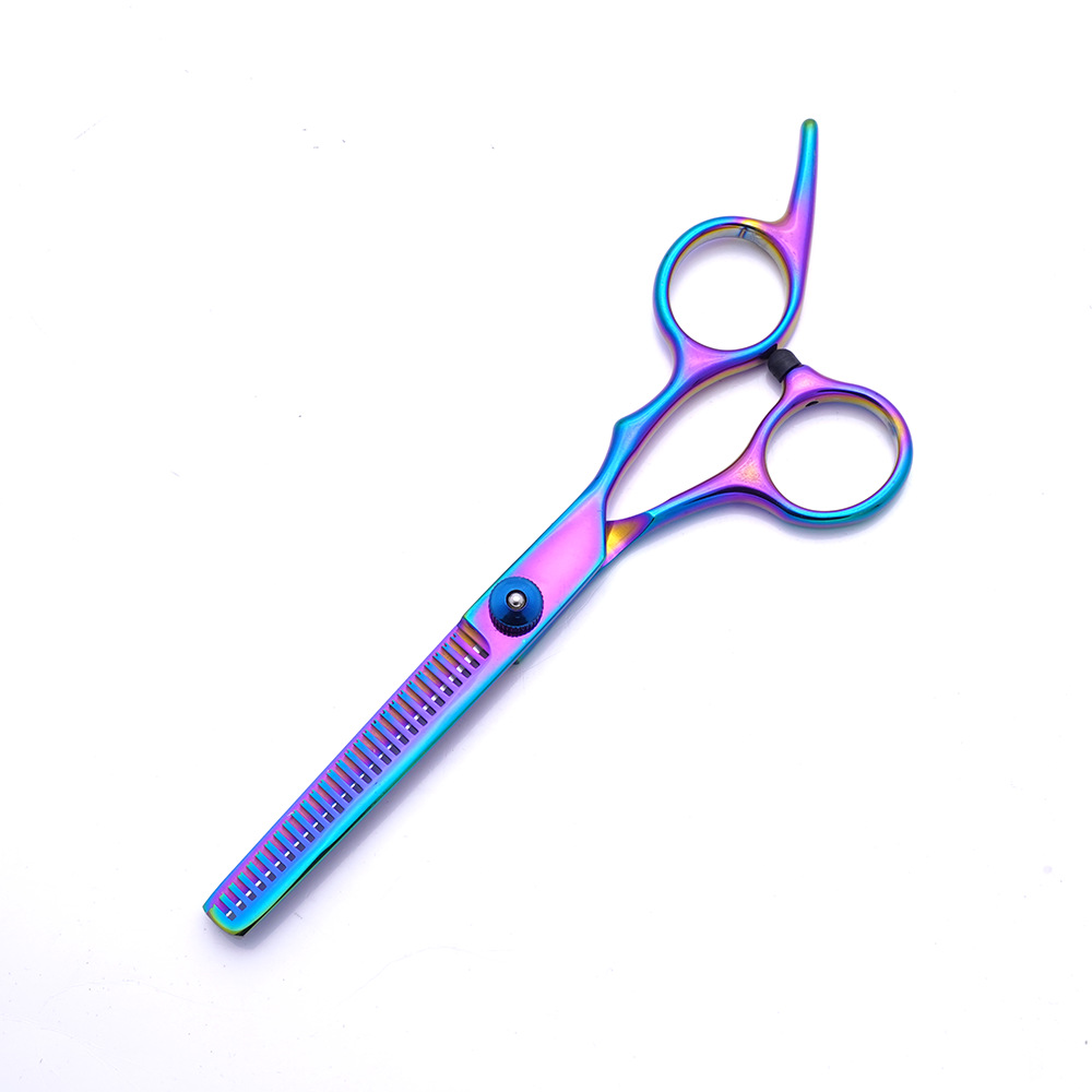 Tijeras de acero inoxidable para mascotas al por mayor de fábrica, tijeras curvas de color de 7 pulgadas, tijeras finas, juego de tijeras de reparación para mascotas