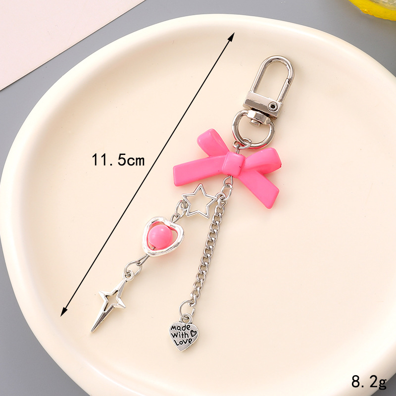 Ins nuevo arco acrílico llavero colgante personalidad DIY bolso colgante auriculares colgante joyas