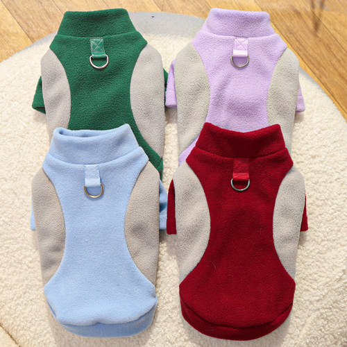 Autumn and winter new cross-border dog clothing, cat shirts, pet bottoming shirts, cat clothes, dog supplies, plus fleece sports