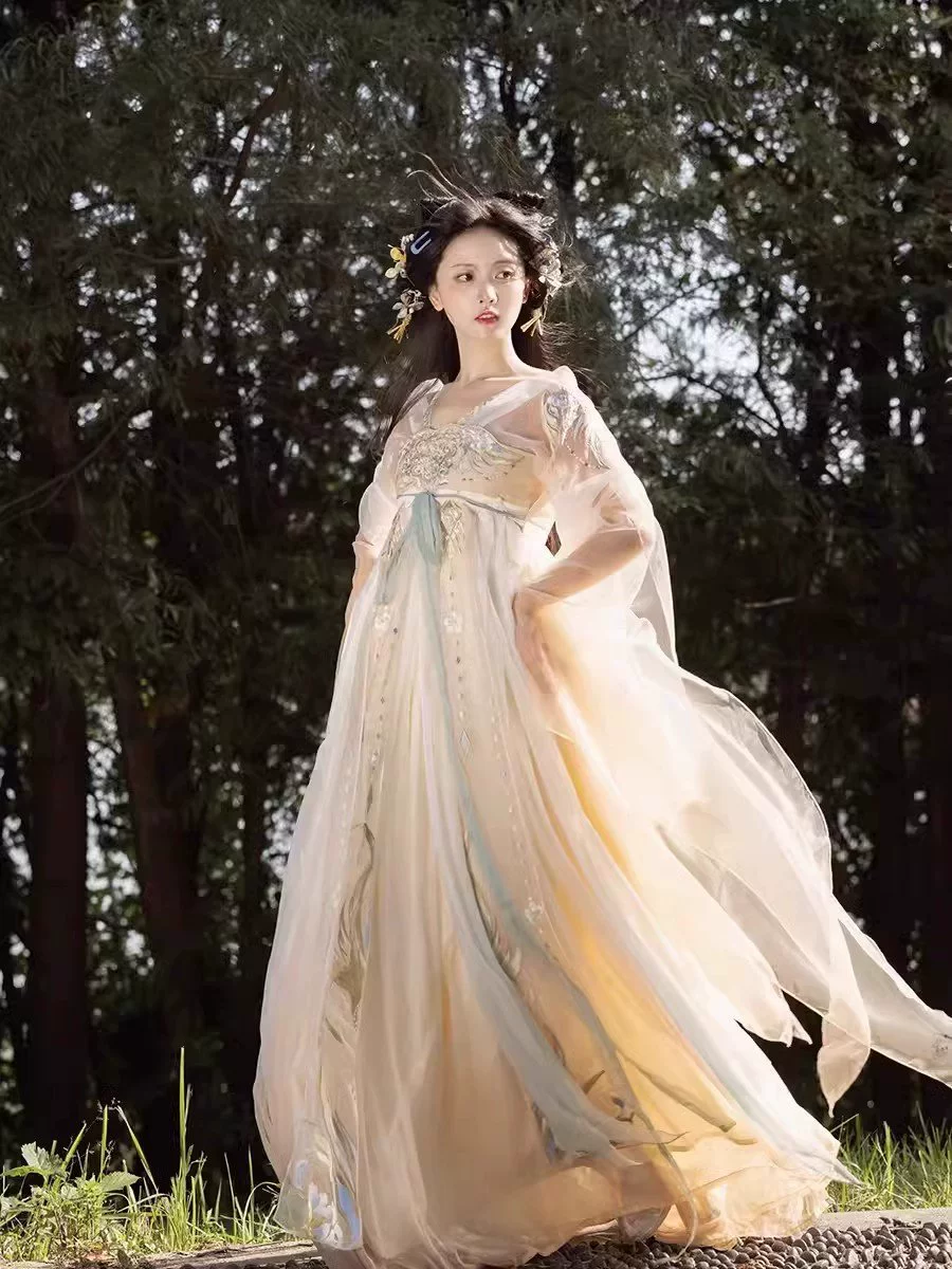 Оригинальный новый Hanfu Changhan Moon Tang производства Вэй Цзинь, Северная и Южная Династия Весна и Летняя Грудь