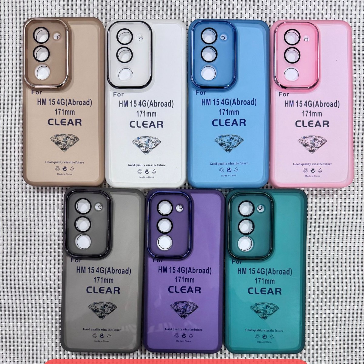 Cross-Border Suitable for Redmi 15 Mobile Phone Case Simple Tpu Lens Acrylic Color Mirror Case All-Inclusive Anti-Fall Protective Cover