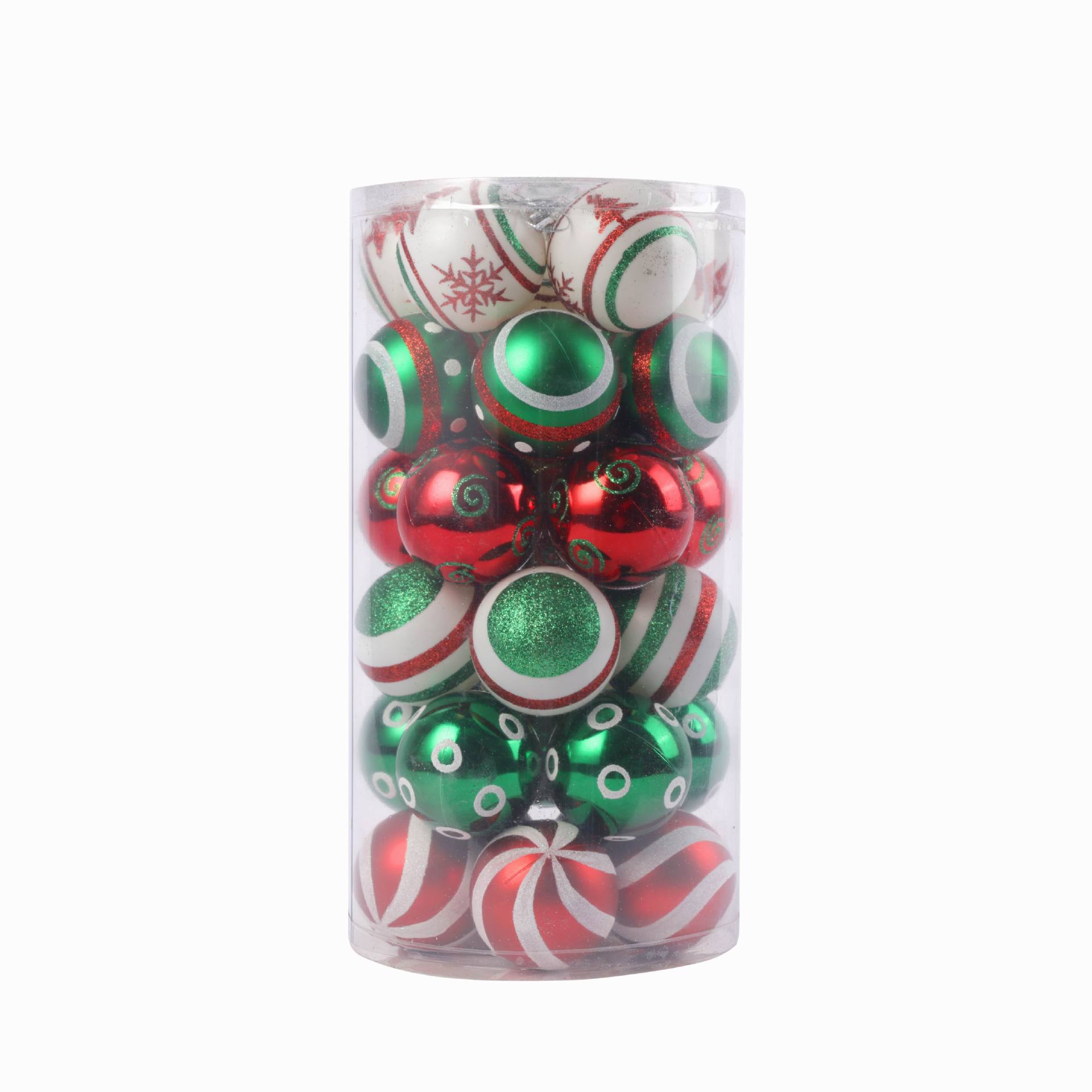 Nuevas series de dulces de simulación de bolas de Navidad transfronterizas árboles de Navidad pintados decorativos