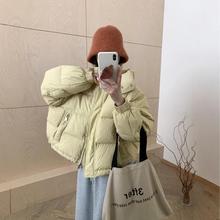 2025新款短款连帽面包服韩版宽松小个子白鸭绒加厚冬季羽绒服女潮