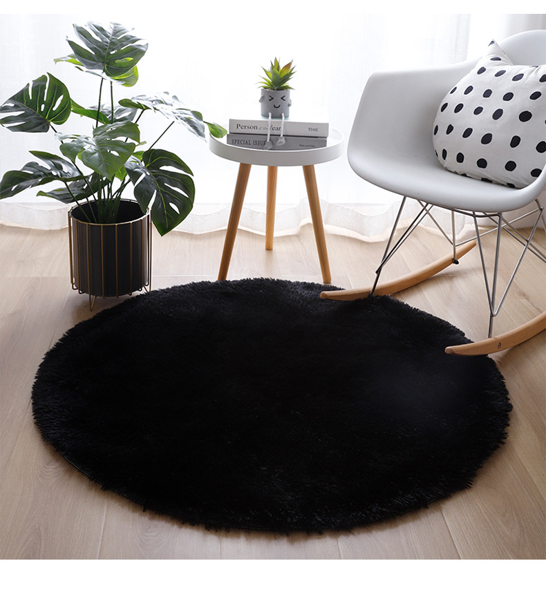 圆形地毯,地垫地毯,丝毛地毯,床边毯,简约地毯,毛绒地毯