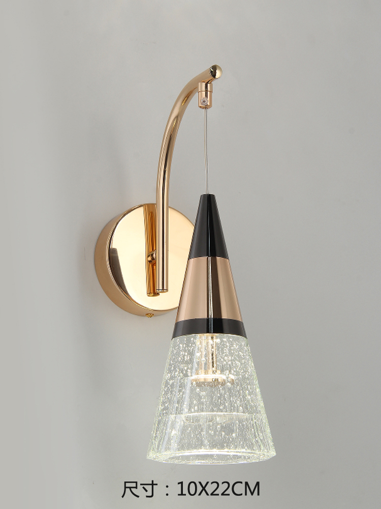 lámpara de cabecera lámpara de pared diseñador de cristal pasillo decoración lámpara de pared dormitorio diseño simple lámpara de cabecera lámpara de pared