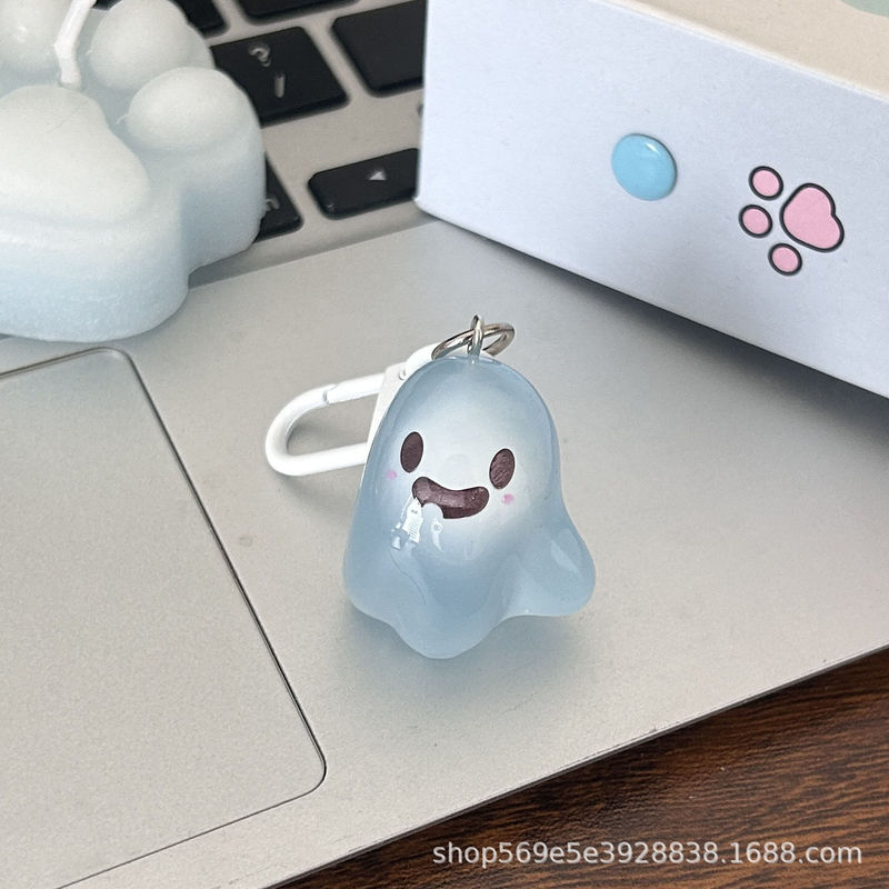 ハロウィーンゼリー幽霊キーホルダー立体アニメ夜光妖精ストラップカップルの親友のかばんにアクセサリーをつけます|undefined