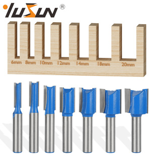 Yusheng seven-piece blue straight cutter 8-handle woodworking milling cutter double-edged slotting cutter head Bakelite milling trimming machine straight cutter