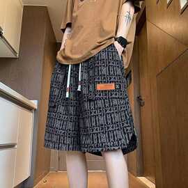 满印裤子短裤夏季美式高街机能外穿中裤速干工装休闲运动五分裤子
