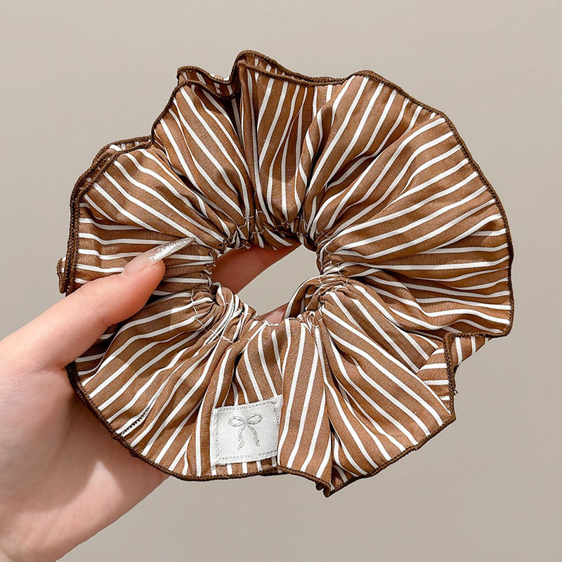 Corbata de pelo de intestino de lunares de crema grande coreana, gomas de goma de cola de caballo suaves para mujer, accesorios para el cabello de bola, accesorios para el cabello, cuerda para la cabeza