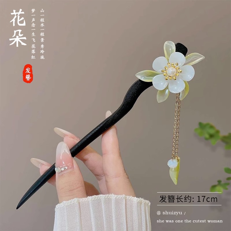 Sensitividad de alto nivel de movimiento de flujo, pinzas de cabello para mujeres nuevas orquídeas de estilo chino, pinzas de cabello de estilo antiguo, vestidos chinos, joyas de cabello, cheongsam, toques de cabeza