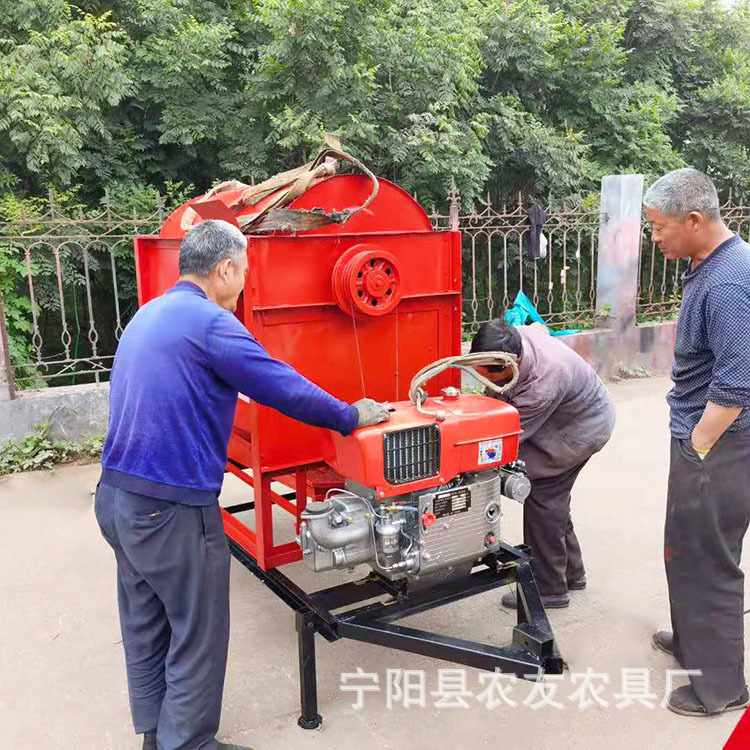 11KW三相电用谷子脱粒机 农友125型75型打谷机PTO拖拉机传动蚕豆