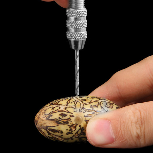 Mini punch drill 0.5-3.2mm manual punch four-head walnut model eye tool hand twist drill