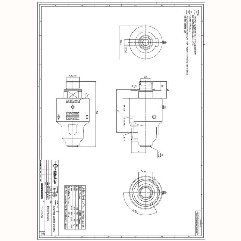 DEUBLIN杜博林 旋转接头，357-130-223，357-130-222，原厂拿货