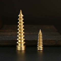 Brass Wenchang Pagoda Nine-story Pagoda Crafts Living Room Desk Decorative Ornaments Small Keychain Pendant