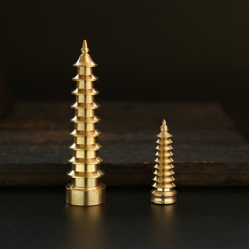 Brass Wenchang Pagoda Nine-storey Pagoda Crafts Living Room Desk Desk Decorative Ornaments Small Keychain Pendant Brass Wenchang Pagoda Nine-storey Pagoda Crafts Living Room Desk Desk Decorative Ornaments Small Keychain Pendant