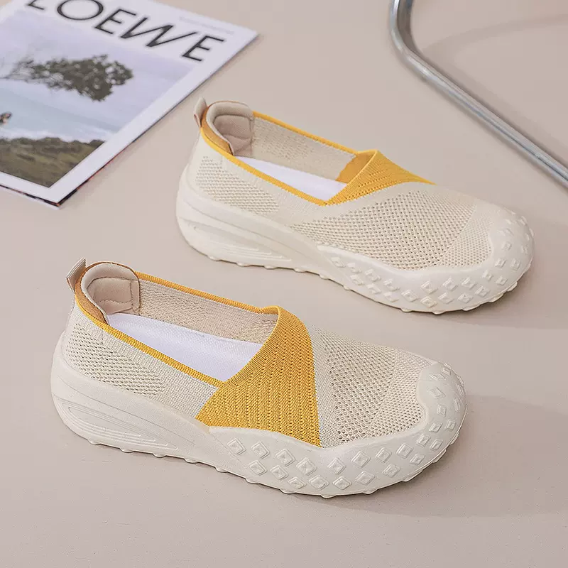 夏季新款老北京布鞋女网鞋镂空透气轻便妈妈鞋软底一脚蹬休闲单鞋