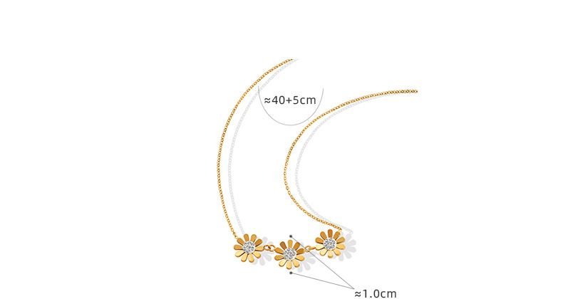 Fashion Simple Chrysanthemum Zircon Titanium Steel Plated 18k Gold Necklace display picture 1