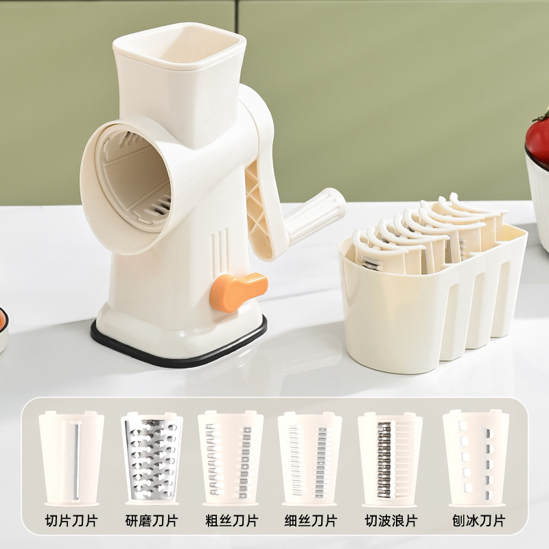 Nuevo cortador de verduras de tambor multifuncional, cortador de verduras de pepino en rodajas de papa en casa, dispositivo de corte de verduras en rollo de manivela