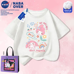 NASA联名女童超萌美乐蒂中大童印花T恤夏季洋气纯棉短袖透气上衣