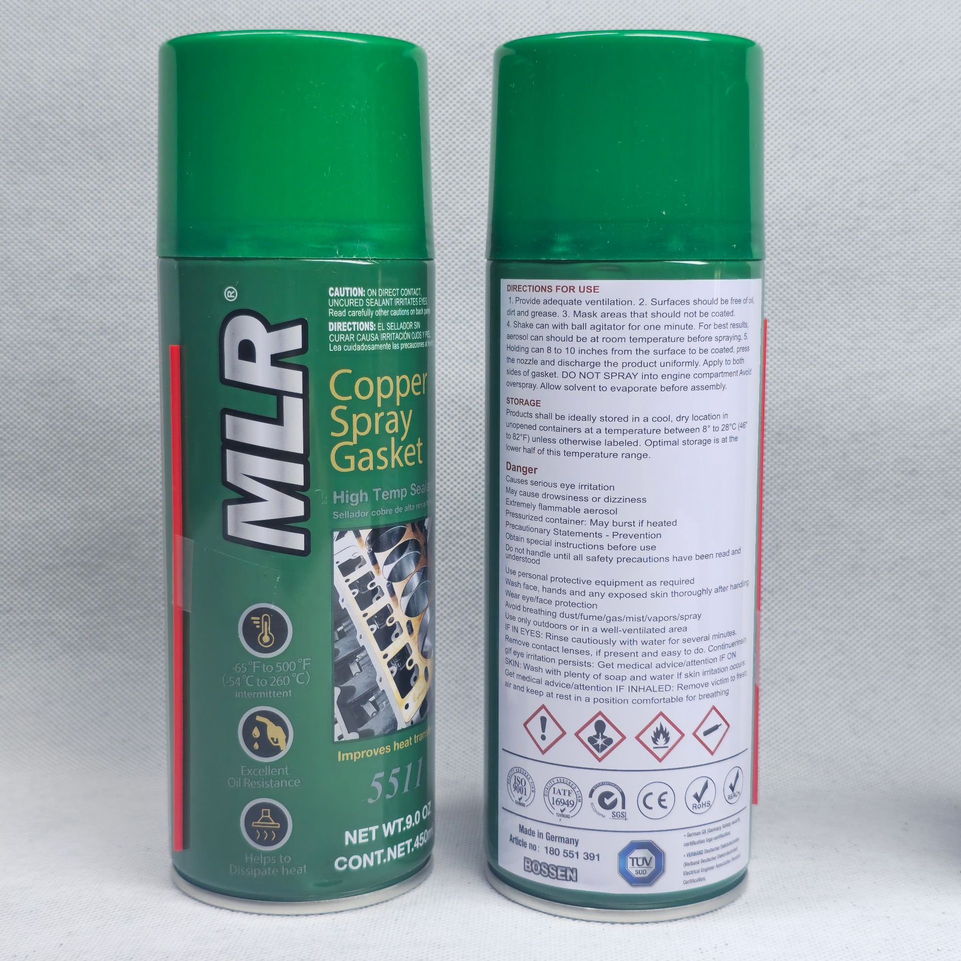 Mlr Spray-Type High-Temperature Resistant Metal Copper Gasket Sealant Spray Copper Glue 5511 450ml