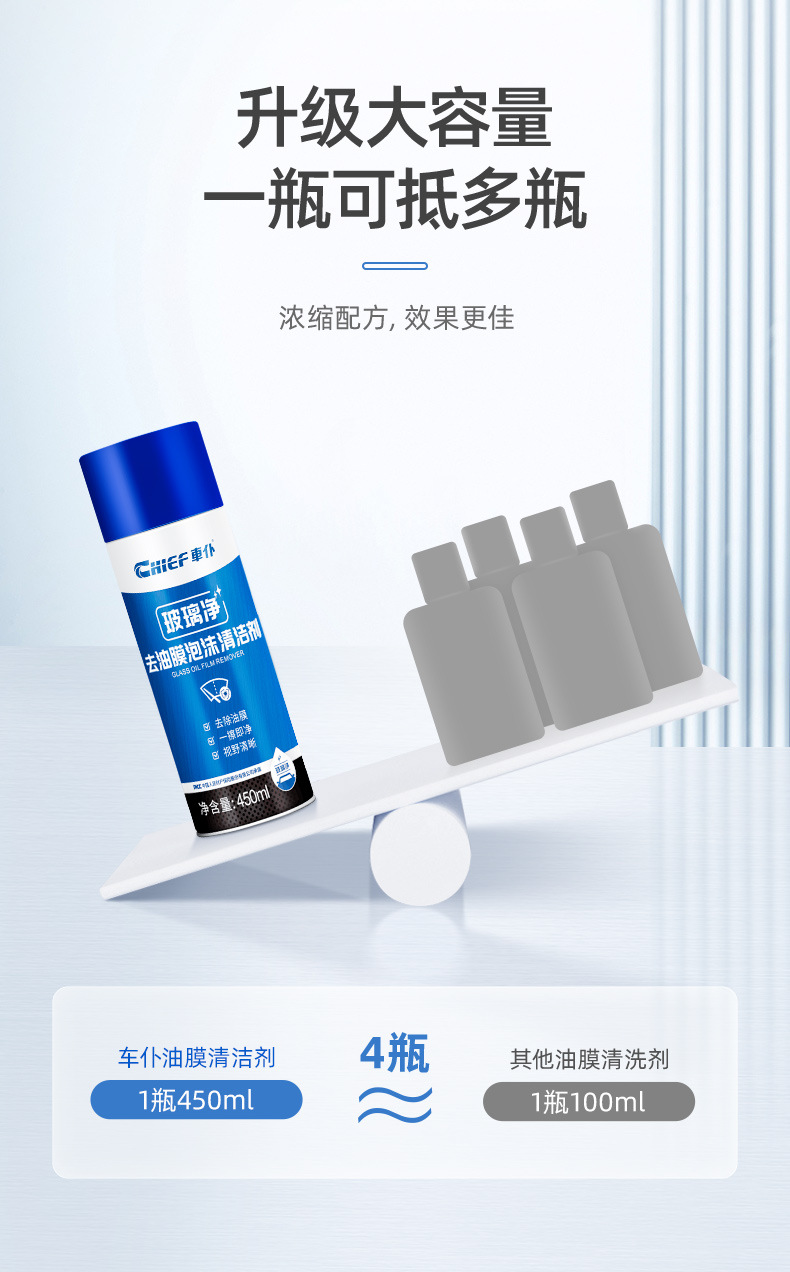 Single Bottle of Car Servant Glass Oil Film Remover Single Product Foam Cleaner Spray Spray Anti-Fog Agent Cleaner