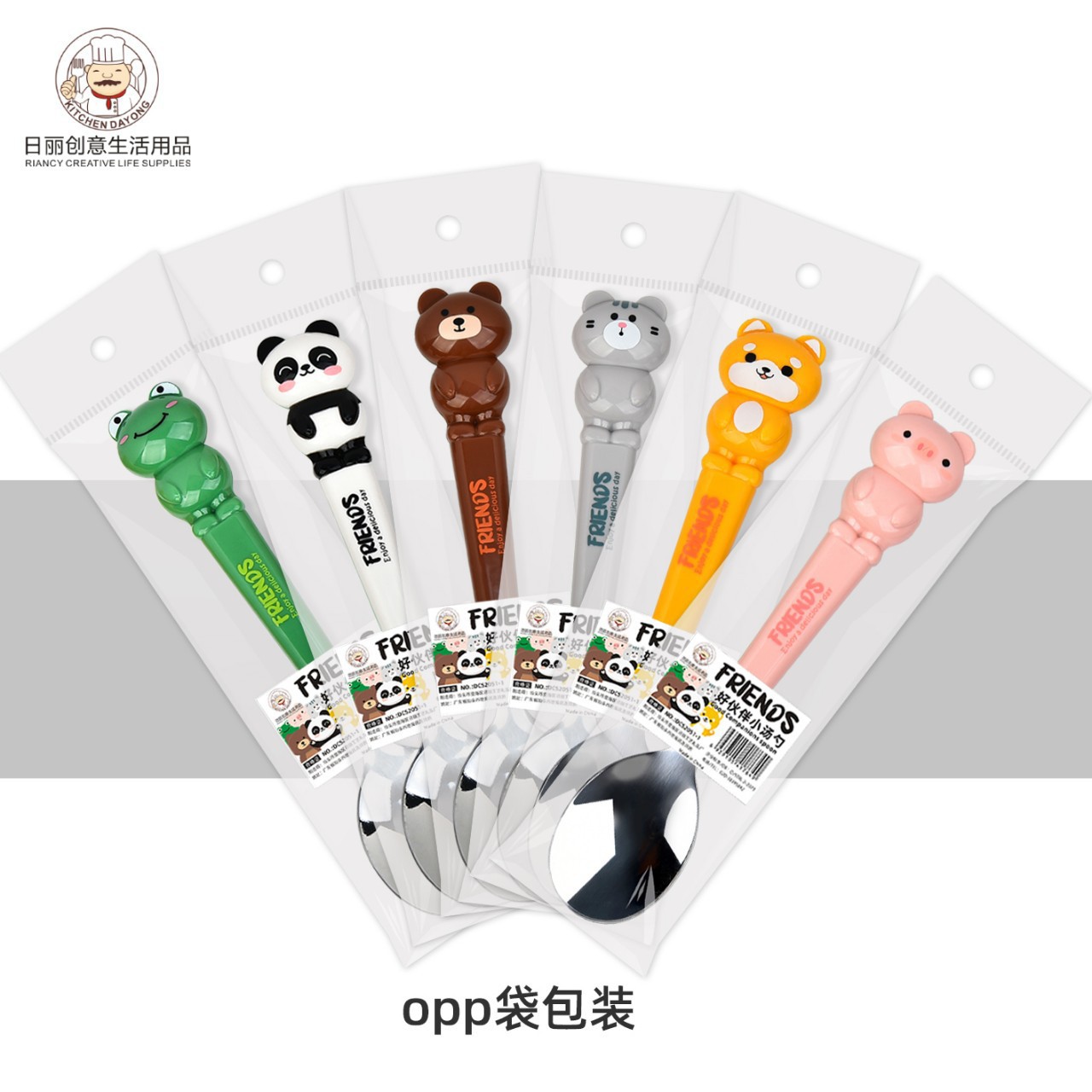 Nueva moda caja de dibujos animados de acero inoxidable regalo snack cubiertos set estudiantes portátiles cucharas al aire libre palillos