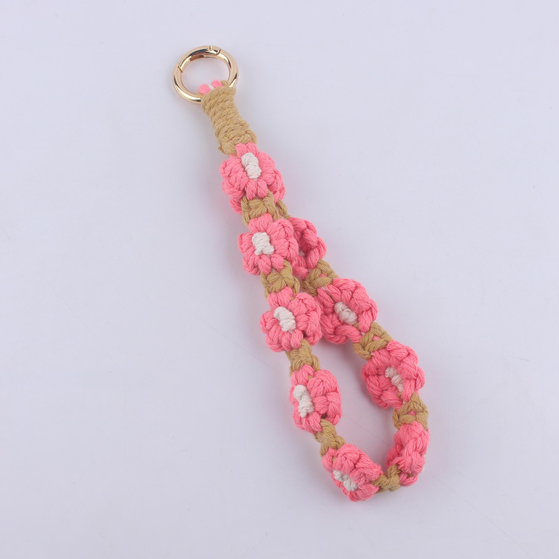 Cotton Material 1 Piece Flower Chrysanthemum Daisy Keychain Cotton Women's Vintage Style Keychain