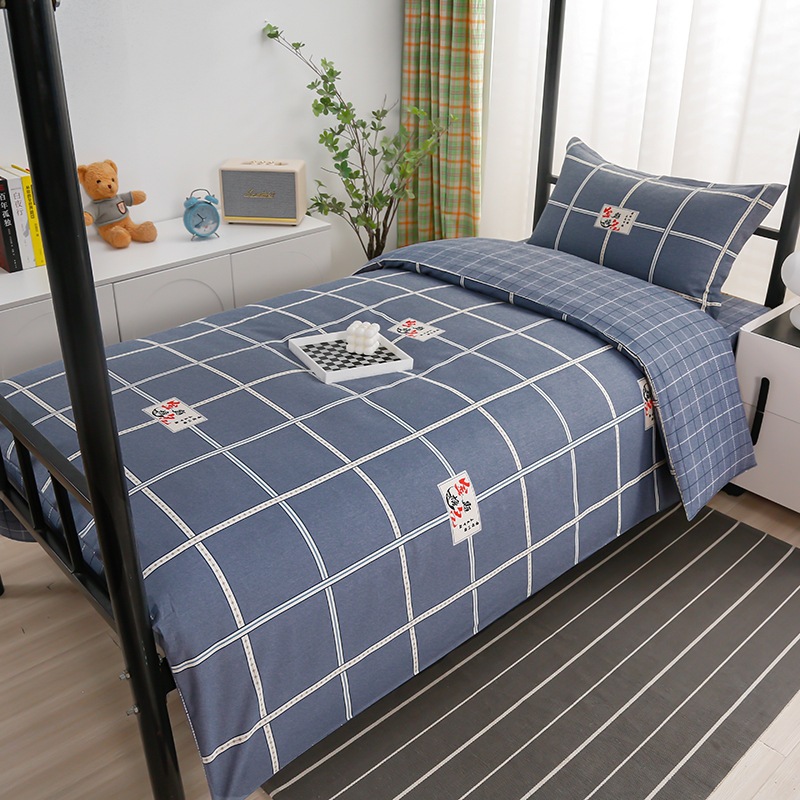 Juego de algodón de tres piezas para dormitorio de estudiantes, juego de seis piezas de algodón puro, funda de edredón, litera, kit de dormitorio, compra al por mayor