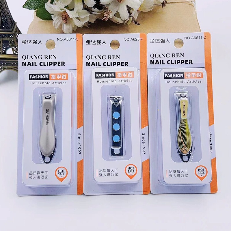 New Strongman A6611-2 Nail Scissors Medium Flat Stainless Steel Nail Scissors Single Packaging Gift Nail Clippers