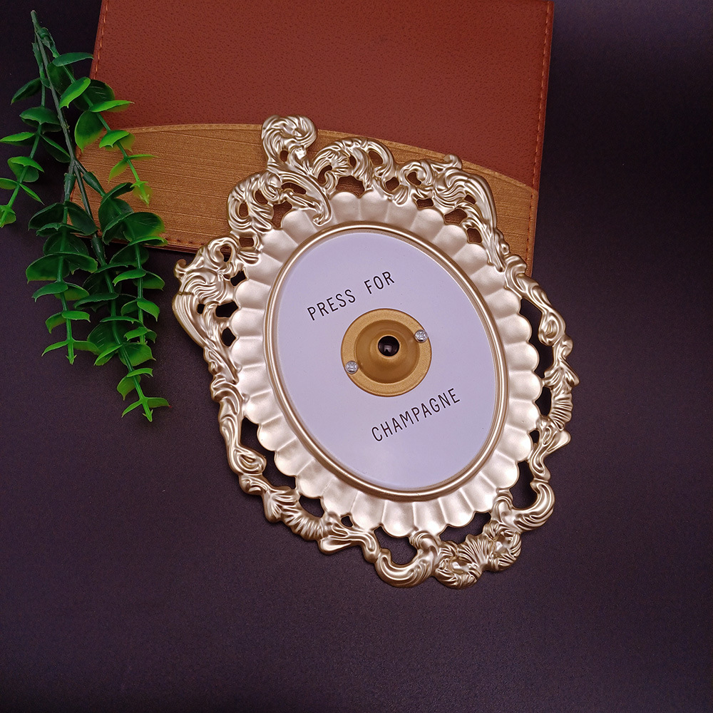 Timbre de Puerta Francés de Metal Nuevo, Decoración Creativa para Sala de Estar, Timbre Inalámbrico Vintage Color Champán