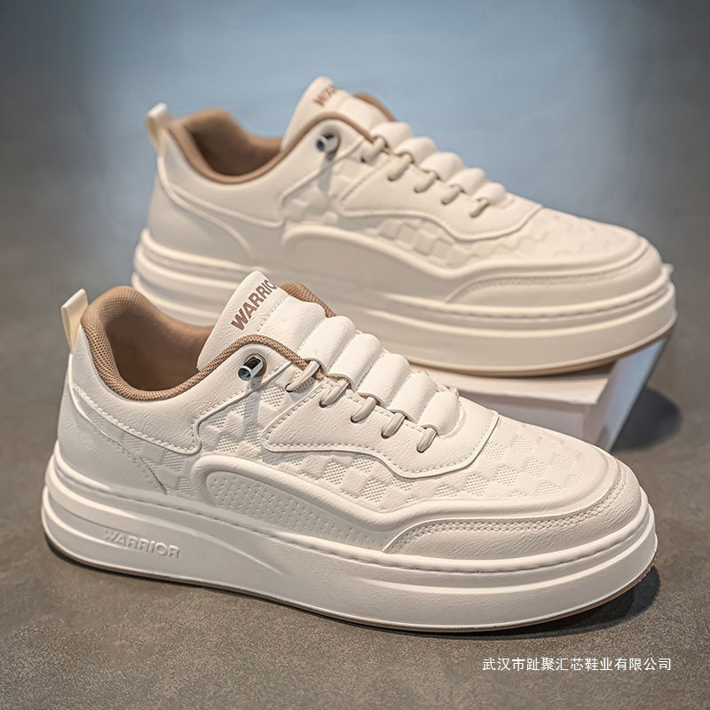 Men's Shoes Autumn New Style Slip-On Lightweight Sports Shoes Men's Versatile Casual Sneakers Thick-Soled White Shoes for Men