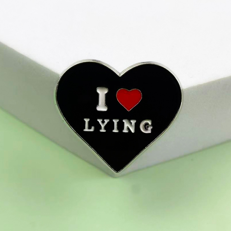 Insignia de metal con letras en inglés creativas europeas y americanas, personalidad, amor negro, ropa, bolsos, accesorios, broches transfronterizos